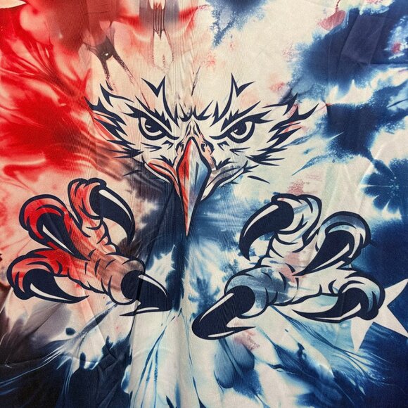 Patriotic Tie-Dye Performance Shirt Mens Size Medium Eagle Claws Stars Tee NEW - Picture 2 of 5